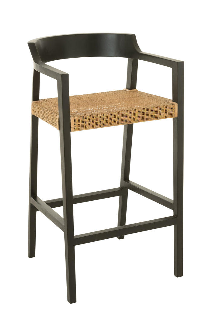 Barstoel Emma Teak Zwart/Bruin