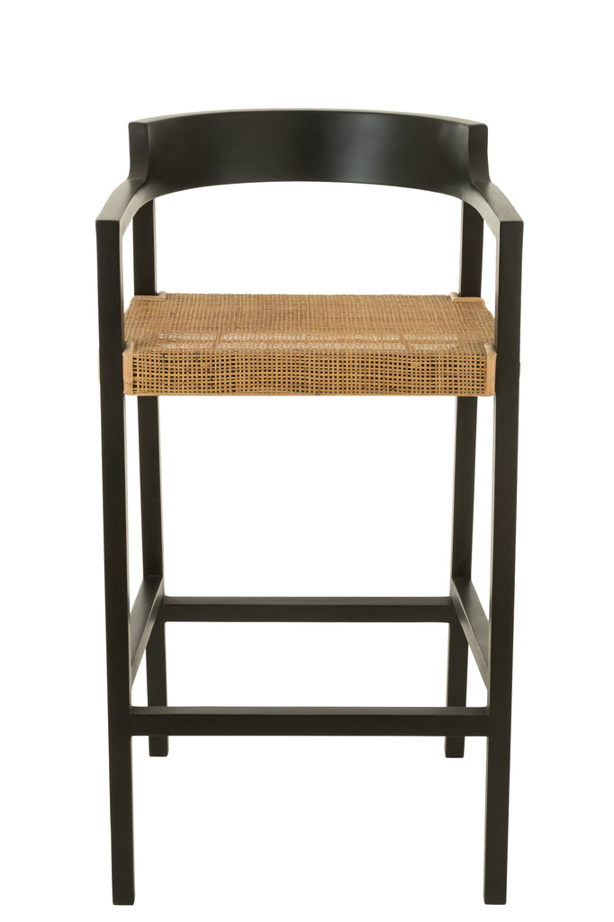 Barstoel Emma Teak Zwart/Bruin