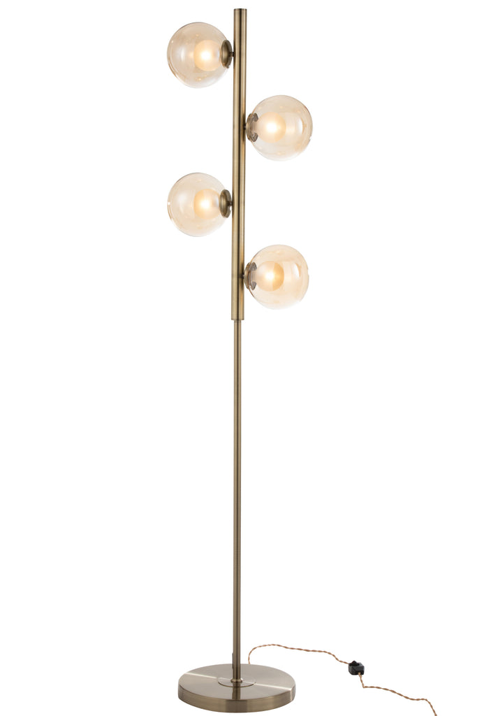 Basis Vloerlamp Yuks 4 Lampen Staal Goud