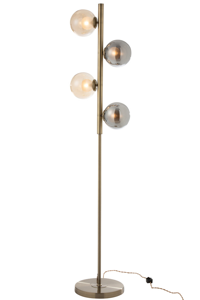 Basis Vloerlamp Yuks 4 Lampen Staal Goud