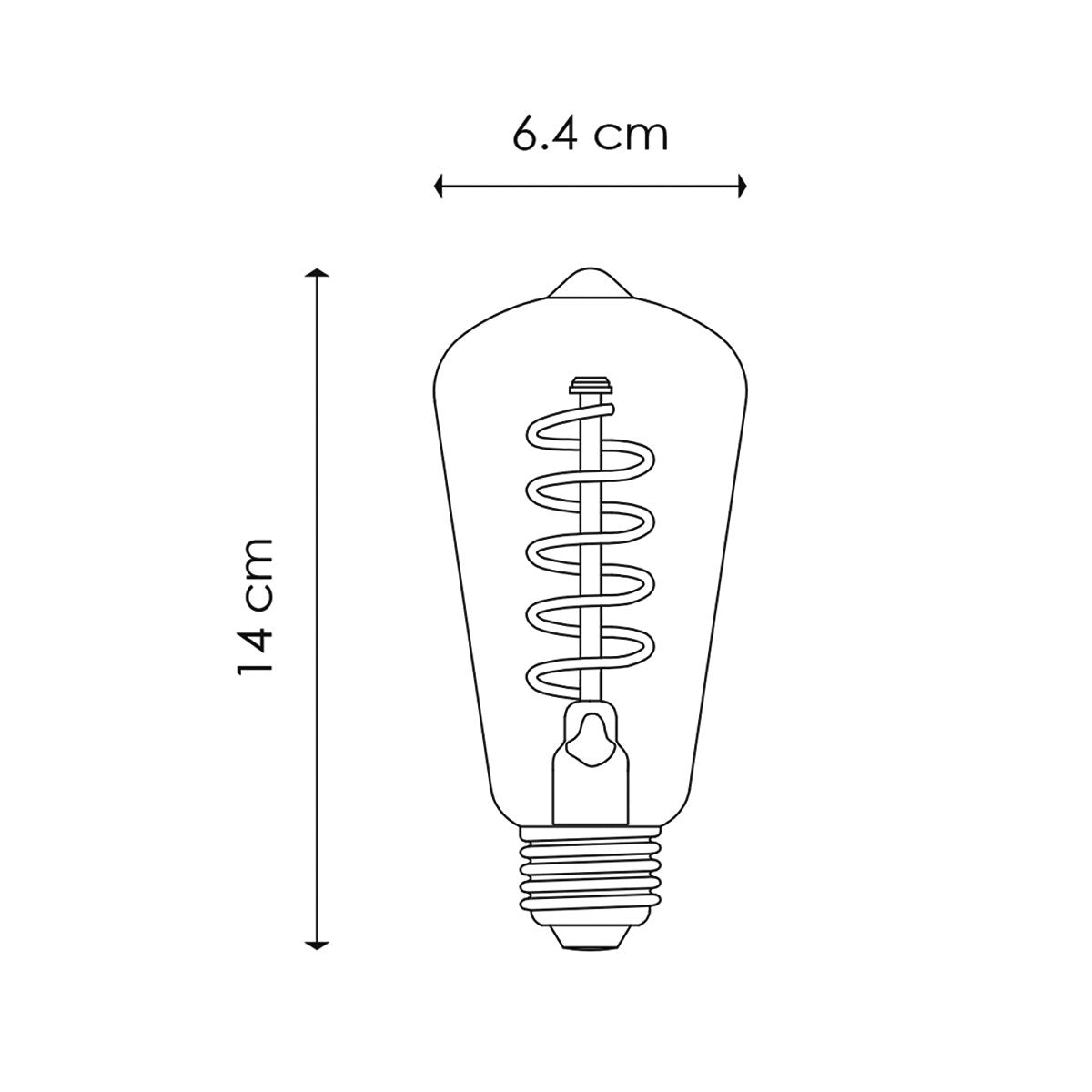 dimbare Led Drop Spiraal E27 4W 100Lm 1800K Helder