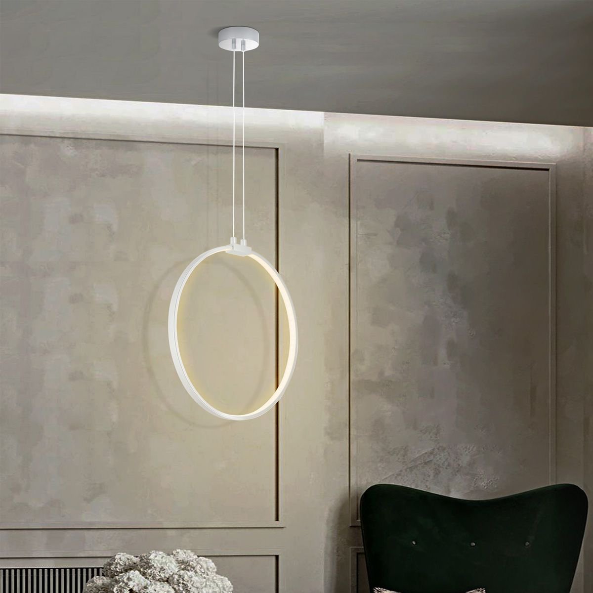 Hanglamp Eclips - Zilver - 35x12x140cm