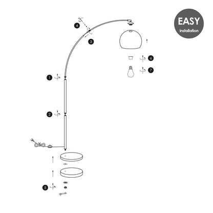 Moderne Shade Vloerlamp Zwart 109x31.5x172 cm E27
