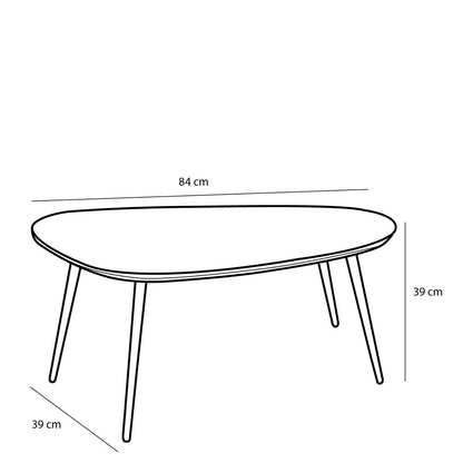 Jailey Bijzettafel - Set van 2 - L84 x B39 x H39 cm - Gerecycled Hout - Bruin