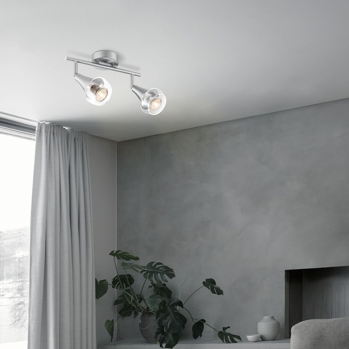 LED Opbouwspot Vaya 2 - incl. dimbare LED lamp - staal