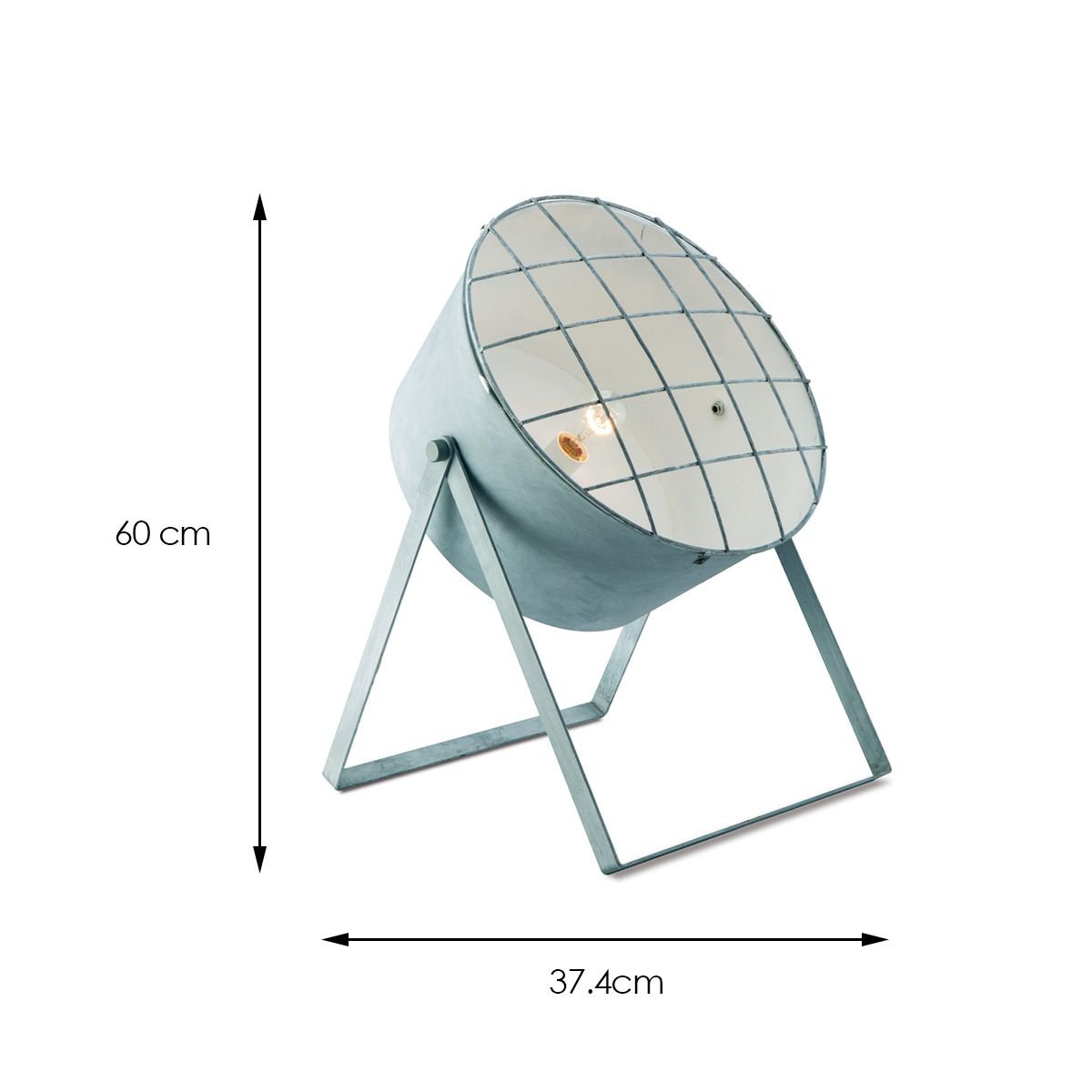 Industri?le tafellamp Clemento - Beton - 37/37/60cm