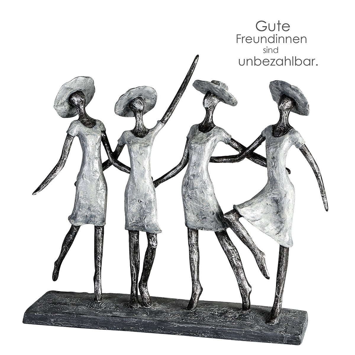 Polysculptuur &quot;4 Dames&quot; antiek zilver