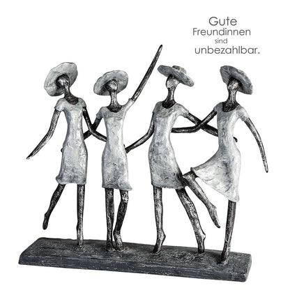 Polysculptuur &quot;4 Dames&quot; antiek zilver