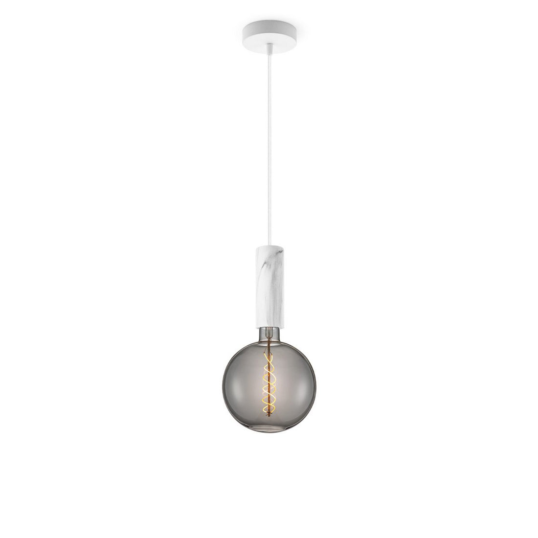 hanglamp Marmer Saga - G180 - dimbaar E27 rook