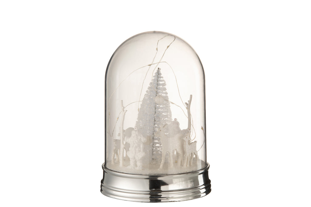 J-Line Bell Jar Kerst Led Acryl Wit Groot