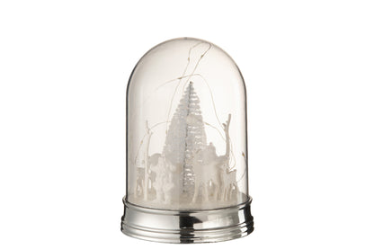 J-Line Bell Jar Kerst Led Acryl Wit Groot