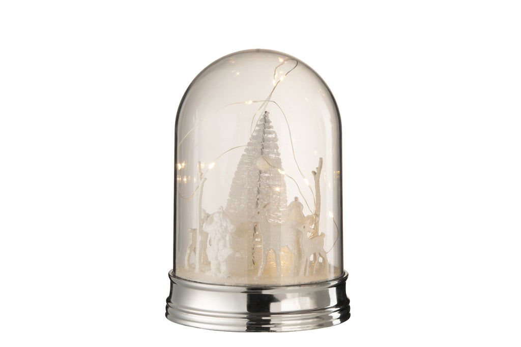 J-Line Bell Jar Kerst Led Acryl Wit Groot