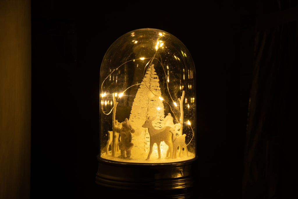 J-Line Bell Jar Kerst Led Acryl Wit Groot