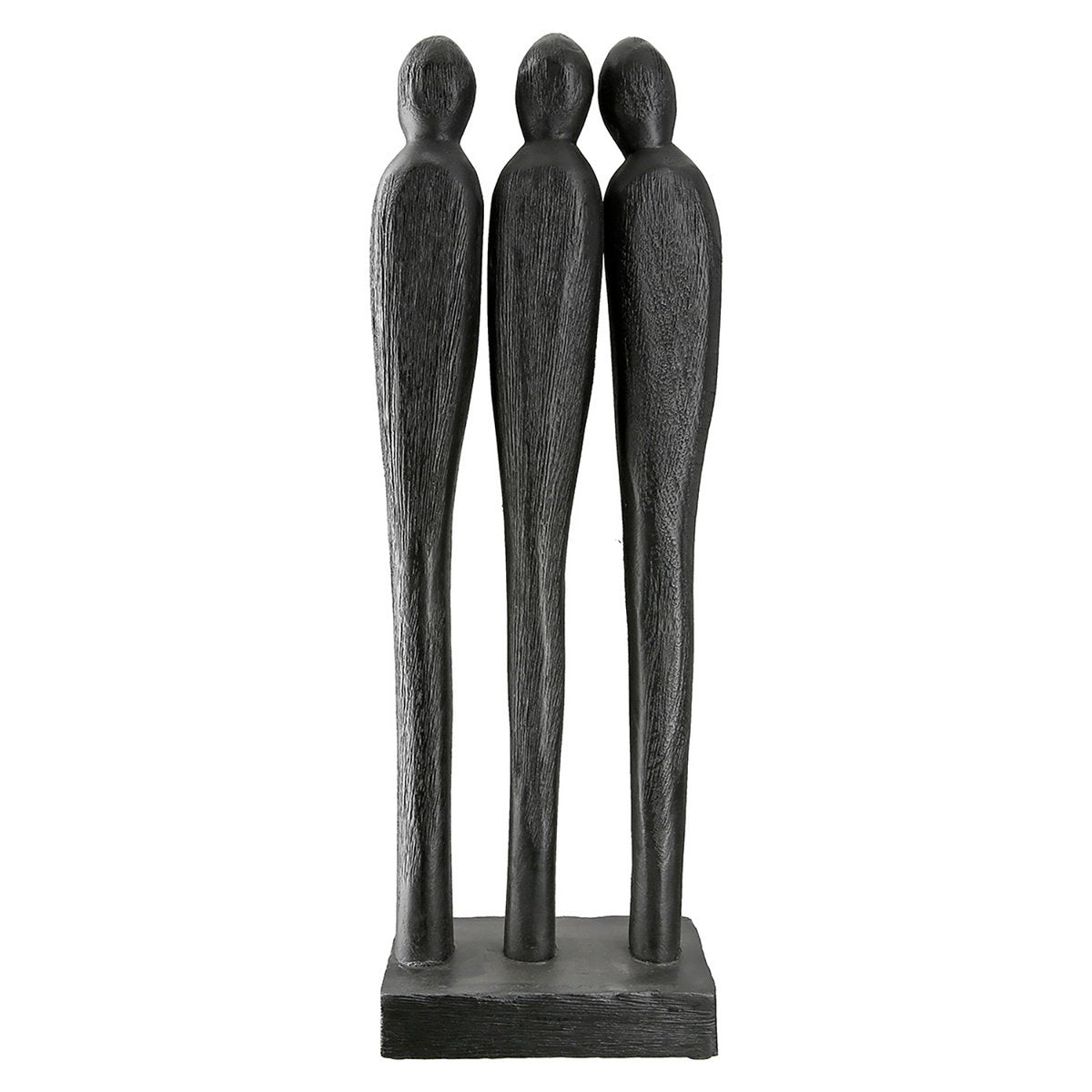 Sculptuur 3 personen, zwart H.46 cm