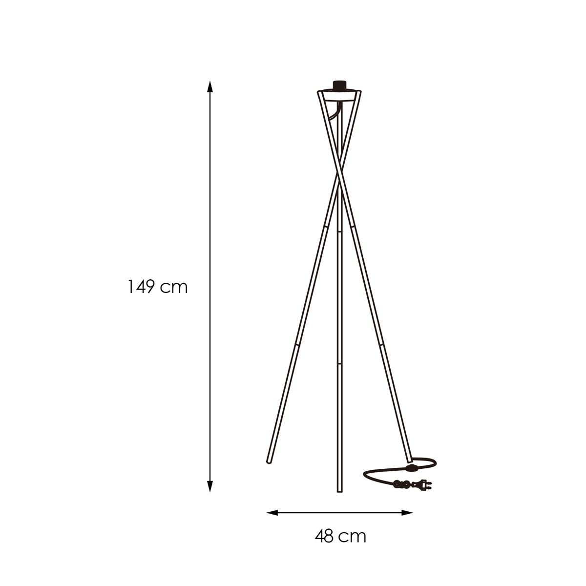 vloerlamp voet Tripod 48/48/149cm - Wit