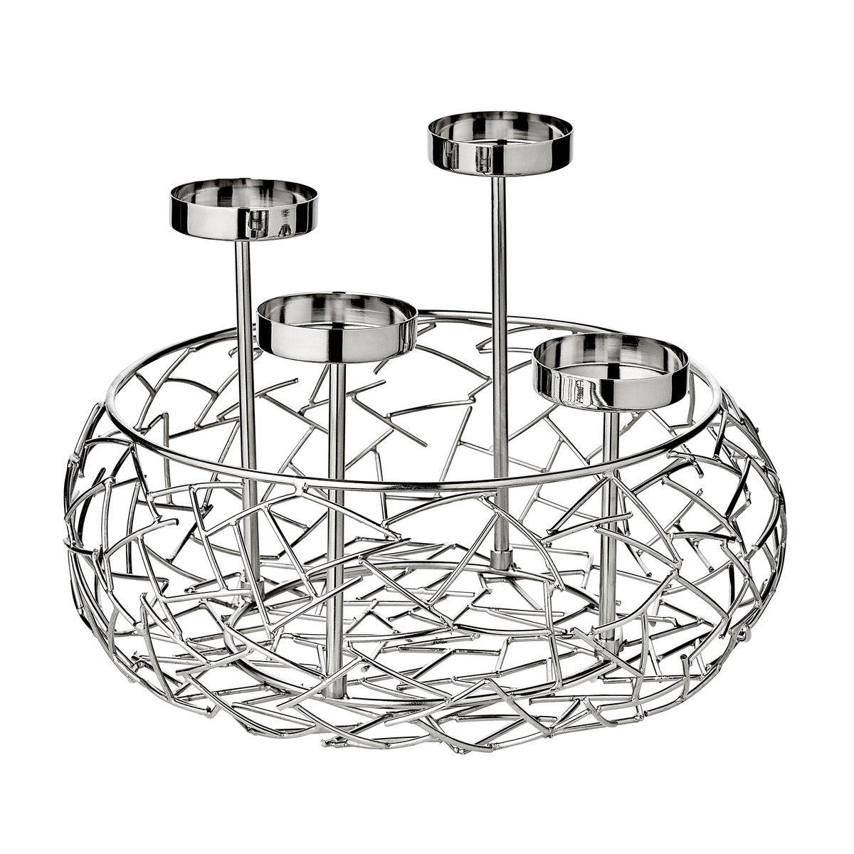 Adventskrans Milano Up (Ø 30 cm), roestvrij staal, voor kaarsen Ø 6 cm