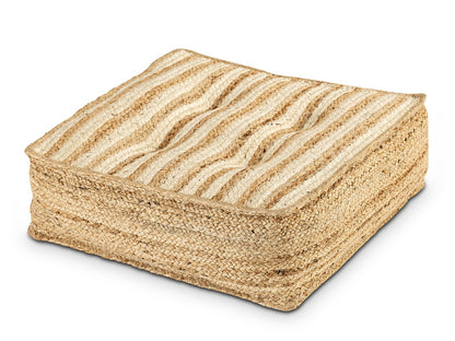 Bodenkussen Jute 50x50cm Zitkussen vierkant Loungekussen natuur Voetenkussen