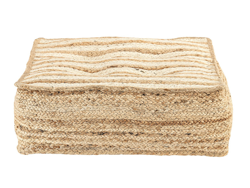 Bodenkussen Jute 50x50cm Zitkussen vierkant Loungekussen natuur Voetenkussen