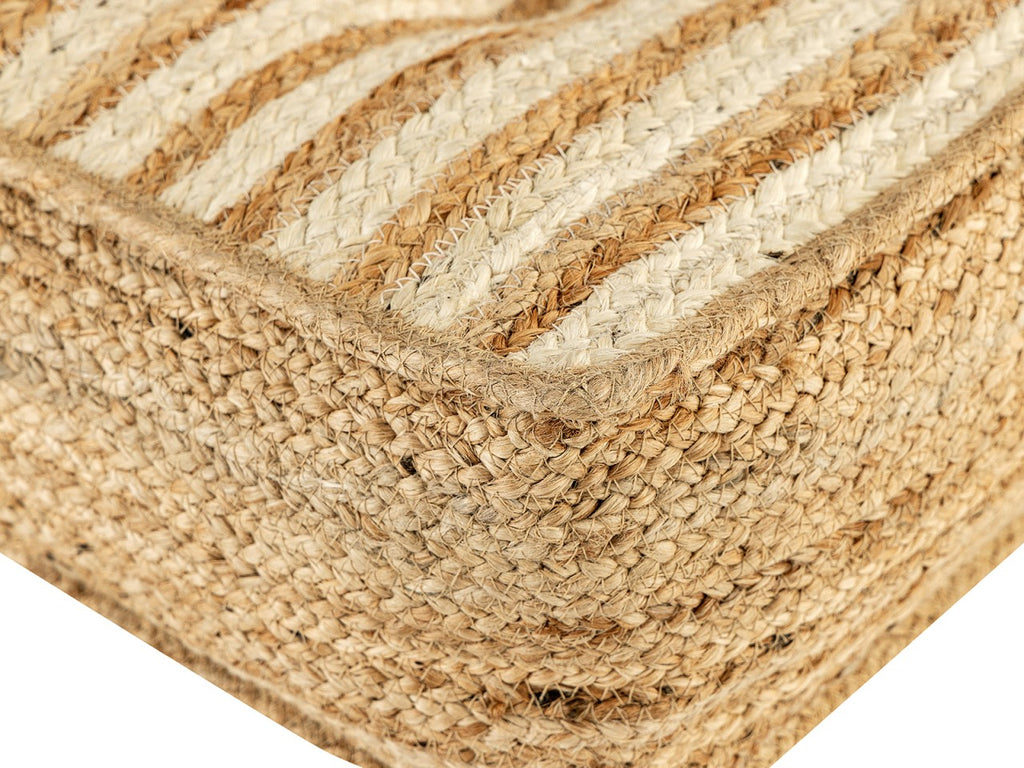 Bodenkussen Jute 50x50cm Zitkussen vierkant Loungekussen natuur Voetenkussen
