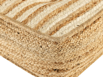 Bodenkussen Jute 50x50cm Zitkussen vierkant Loungekussen natuur Voetenkussen