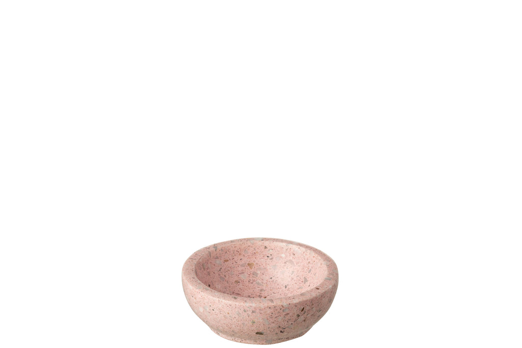 Kom rond terrazzo roze schaal