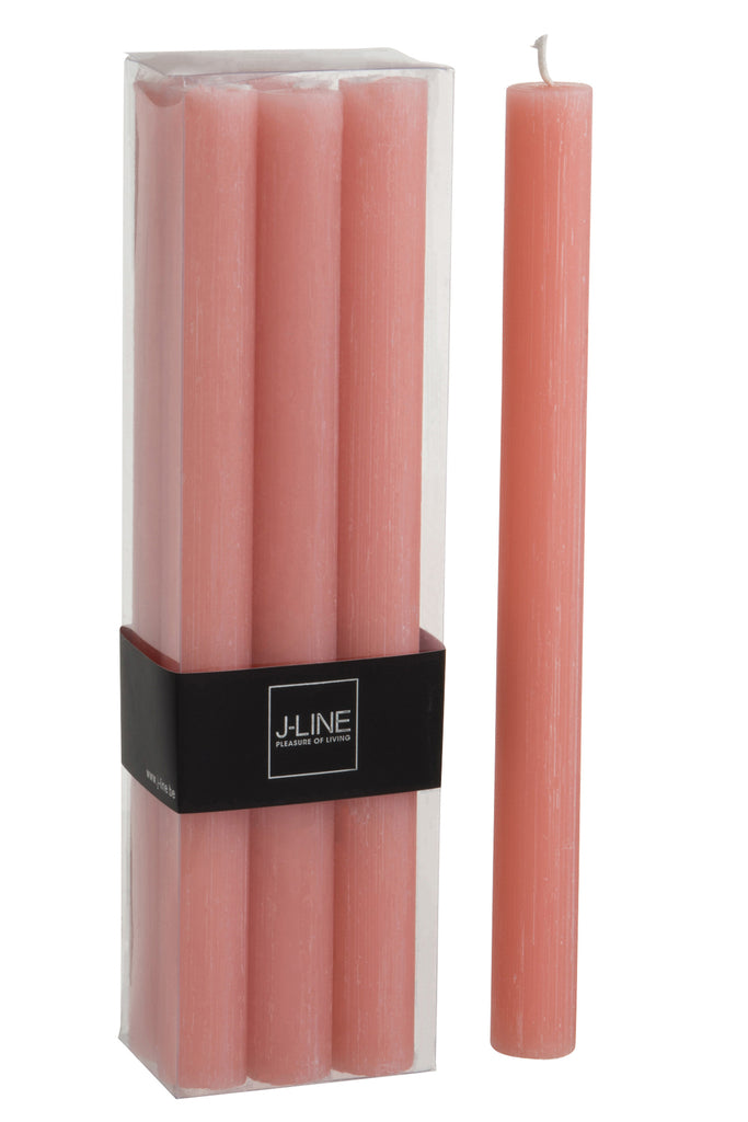 Doos met 6 tafelkaarsen terracotta -13H