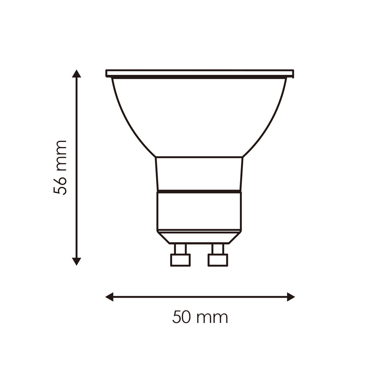 Gu10 Led 3W Non-Dim 230Lm 3000K Warm Wit Licht