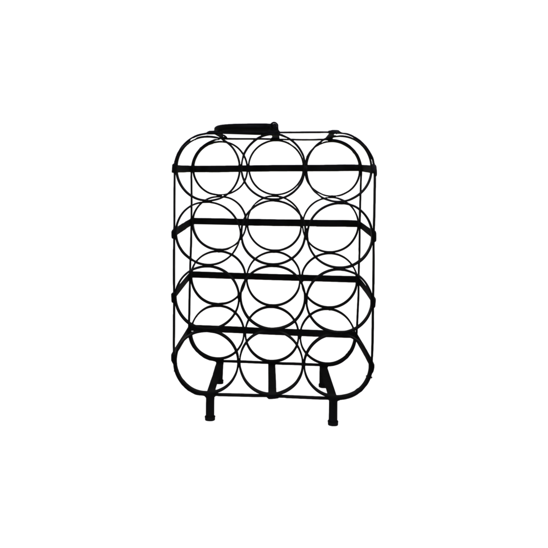 Wijnrek 12 flessen - 35x25x50 - Zwart - Metaal