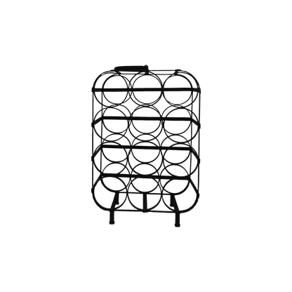 Wijnrek 12 flessen - 35x25x50 - Zwart - Metaal