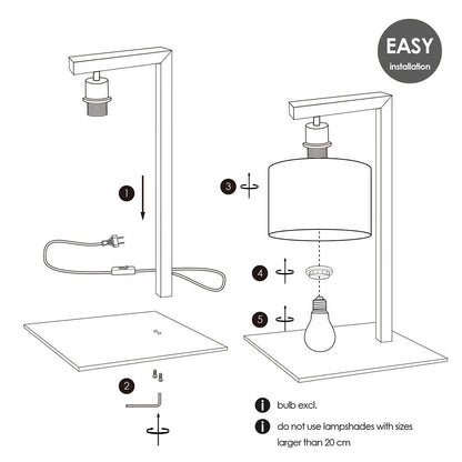 tafellamp voet Block 22/22/44cm - Geborsteld staal