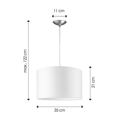 hanglamp Bling met lampenkap, E27, wit, 35cm