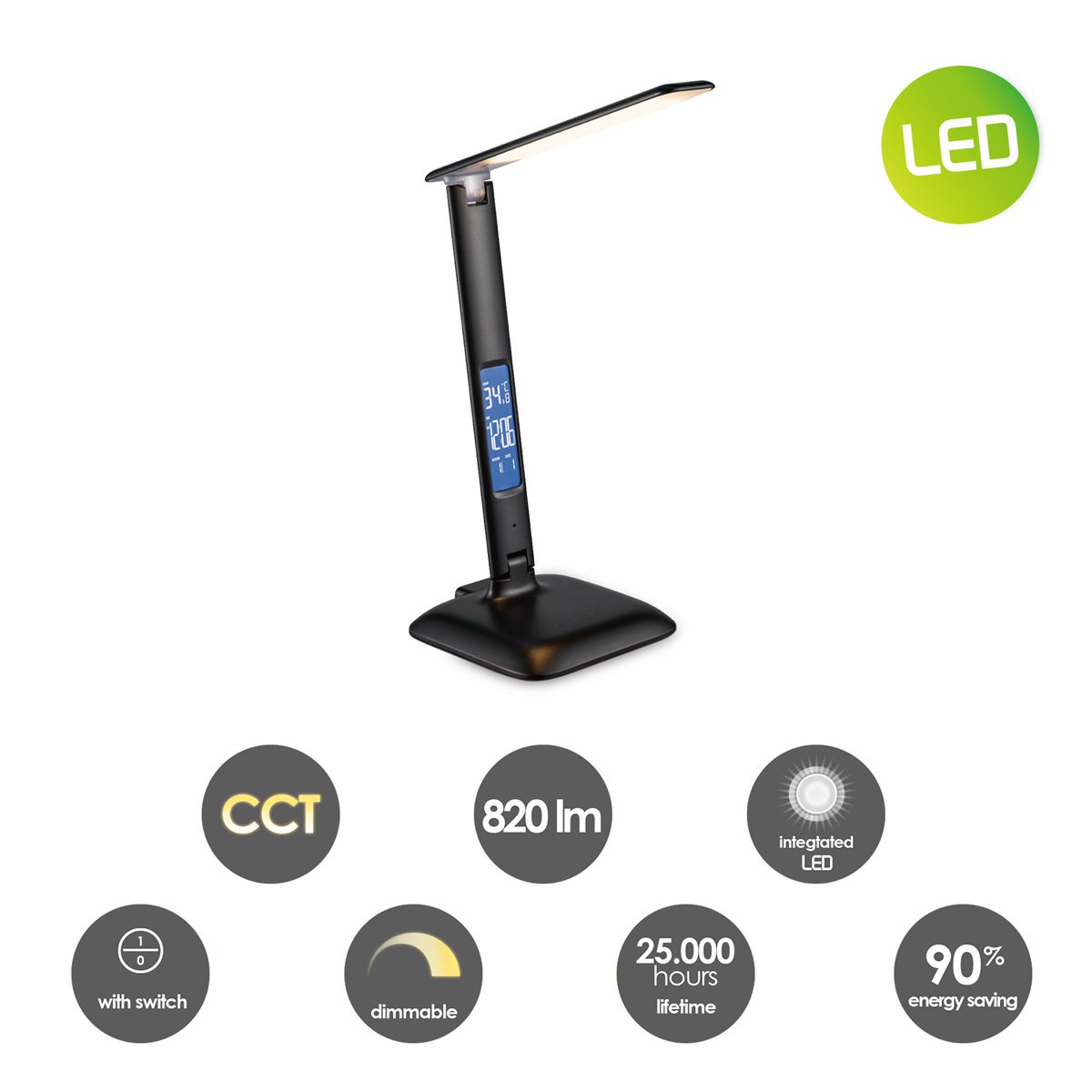 D-sign klok LED bureaulamp