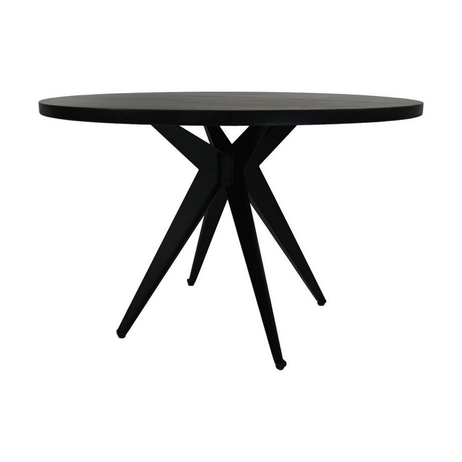 Ronde eettafel - ø140x76 - Zwart - Mangohout/metaal