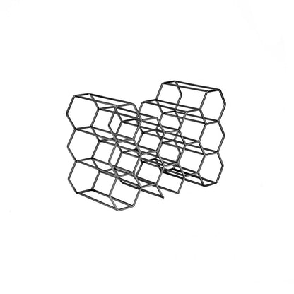 Wijnrek - Metaal - Zwart - 11 flessen - 44,5x15,5x29cm