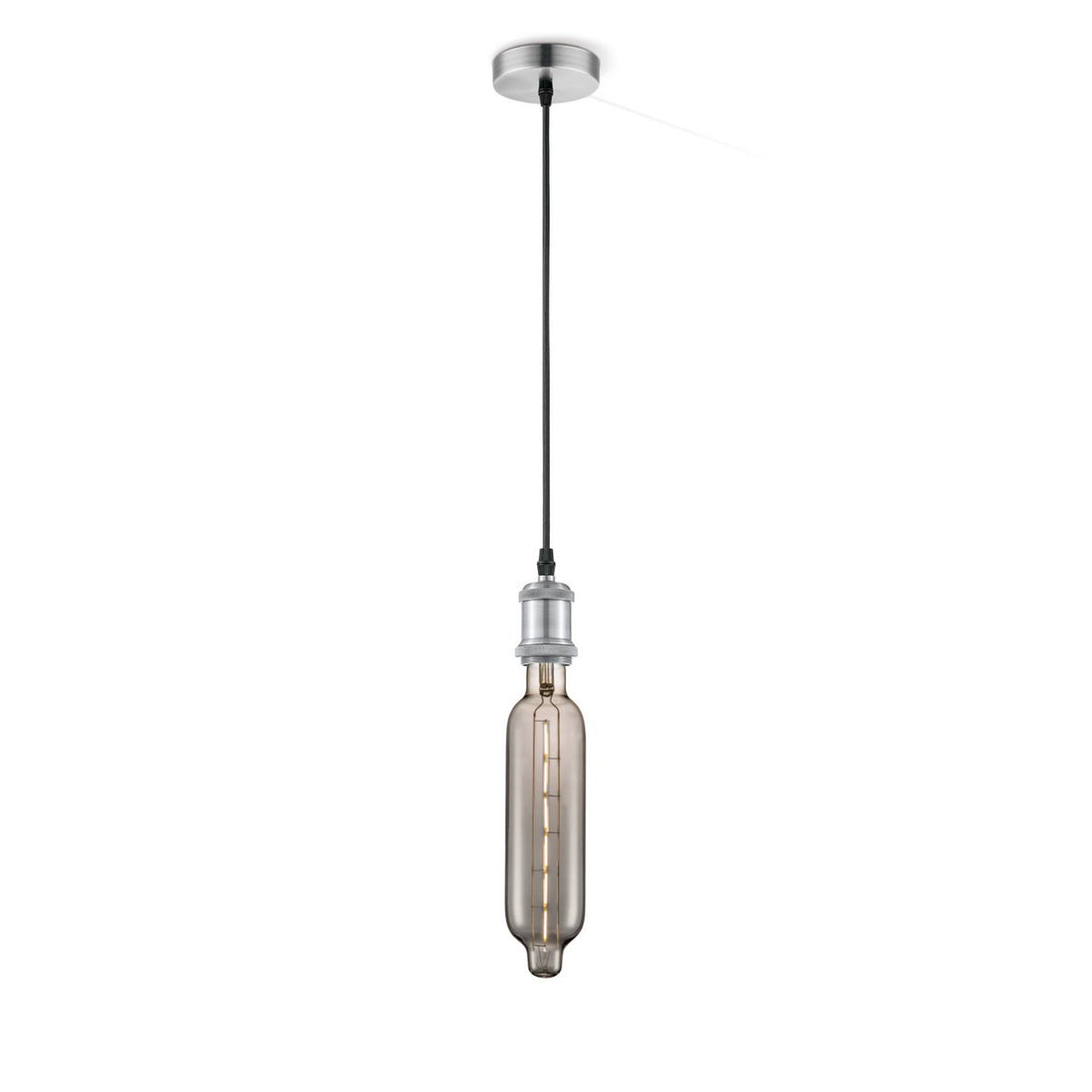 hanglamp chroom vintage Tube - G78 - dimbaar E27 rook