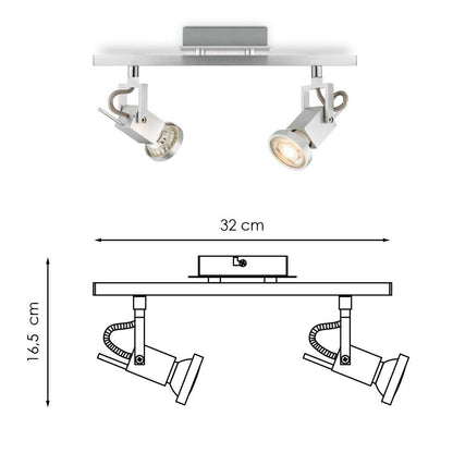 LED Opbouwspot Cali 2 - incl. dimbare LED lamp - staal