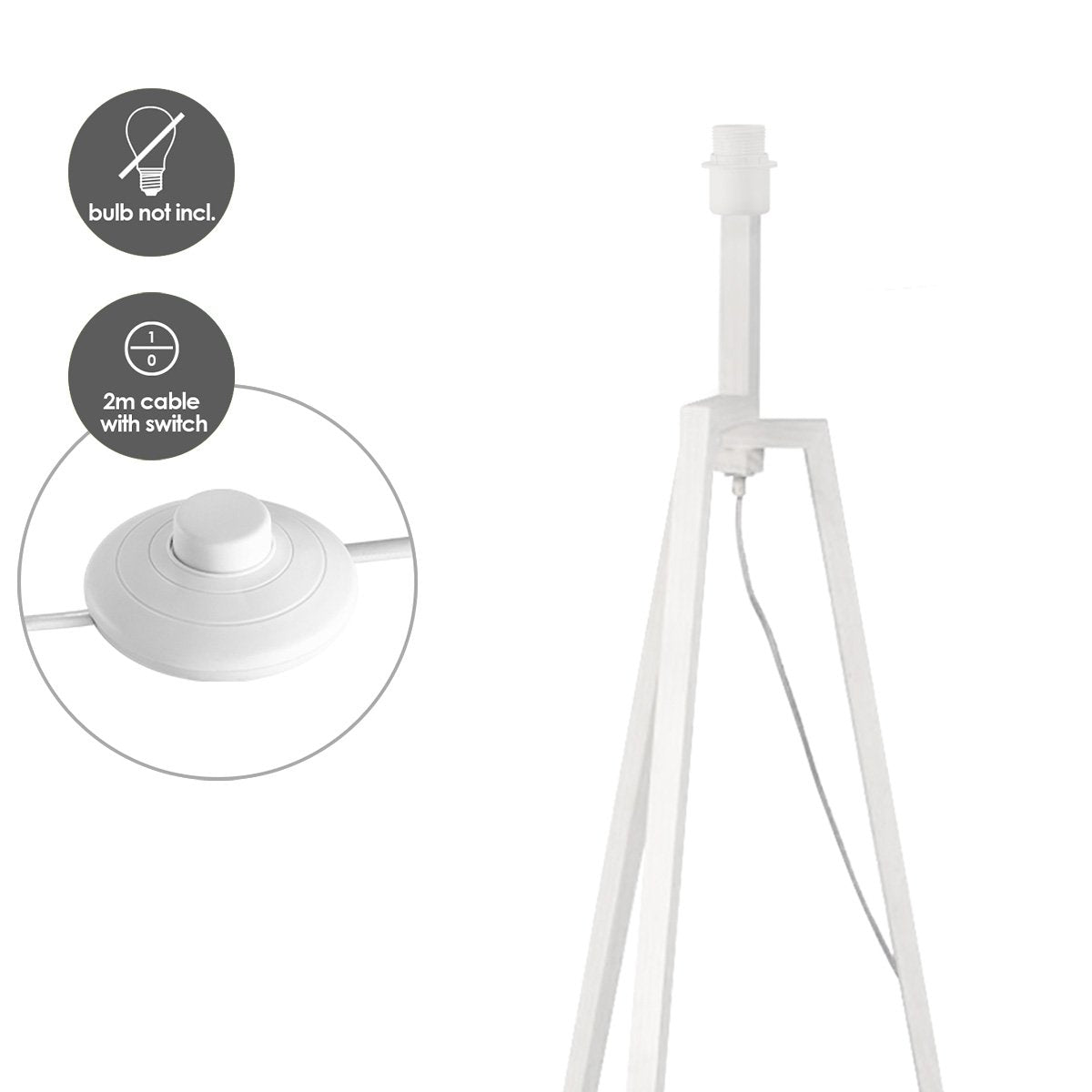 Woody 130 Vloerlamp White Wash - Moderne Vloerlamp