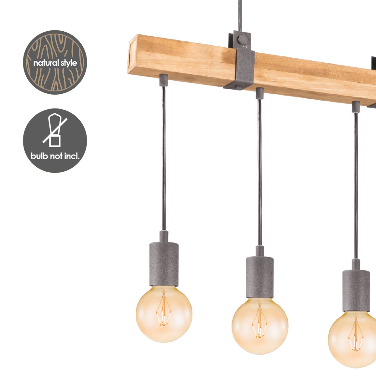 Hanglamp Denton - hout - 70x14x128cm