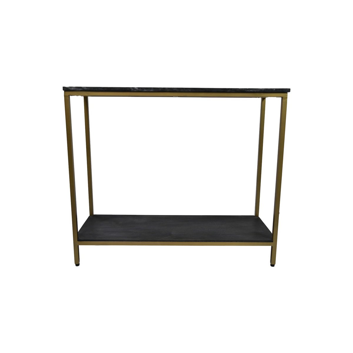 Console Table - 100x35x86 - Black/Gold - Marble/metal/Mangowood