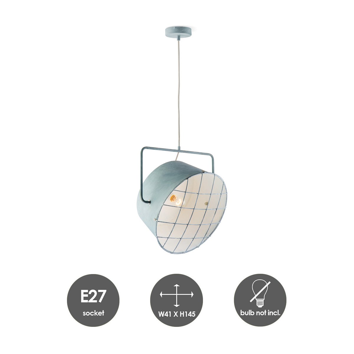 Hanglamp Clemento - Beton - 41x41x145cm