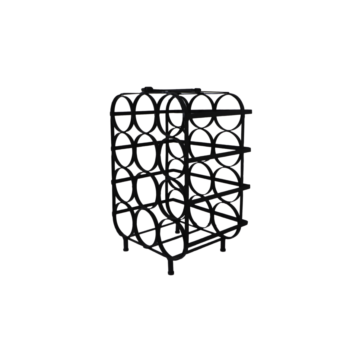 Wijnrek 12 flessen - 35x25x50 - Zwart - Metaal