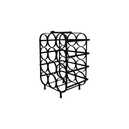 Wijnrek 12 flessen - 35x25x50 - Zwart - Metaal