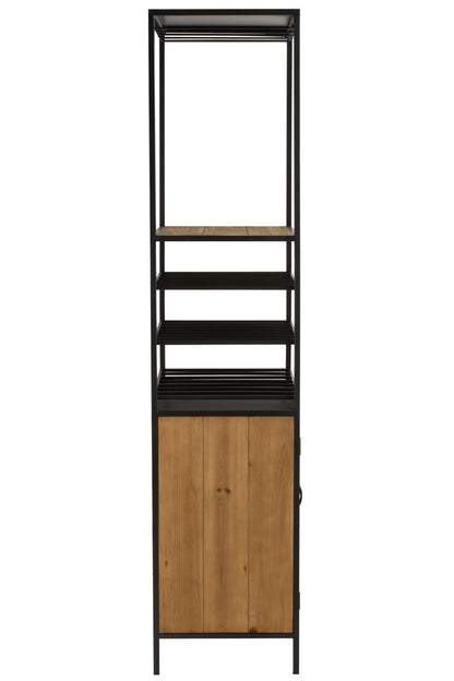 Kast voor wijnflessen+glazen Metaal/Hout Natuurlijk