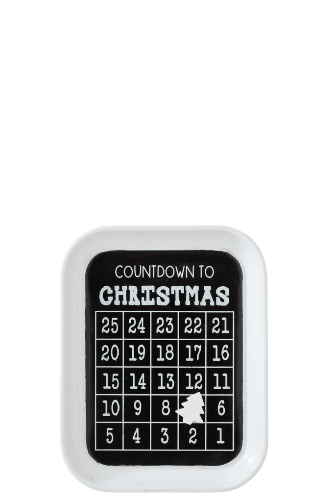 Kalender Kerstmis December Metaal Zwart