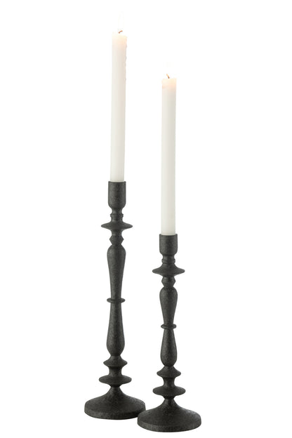 Candle Holder  Metal Black Large