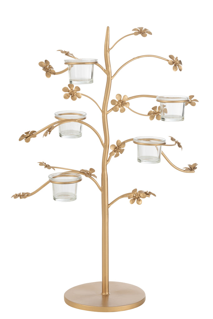 Kaarsenhouder Tafel Metaal Goud