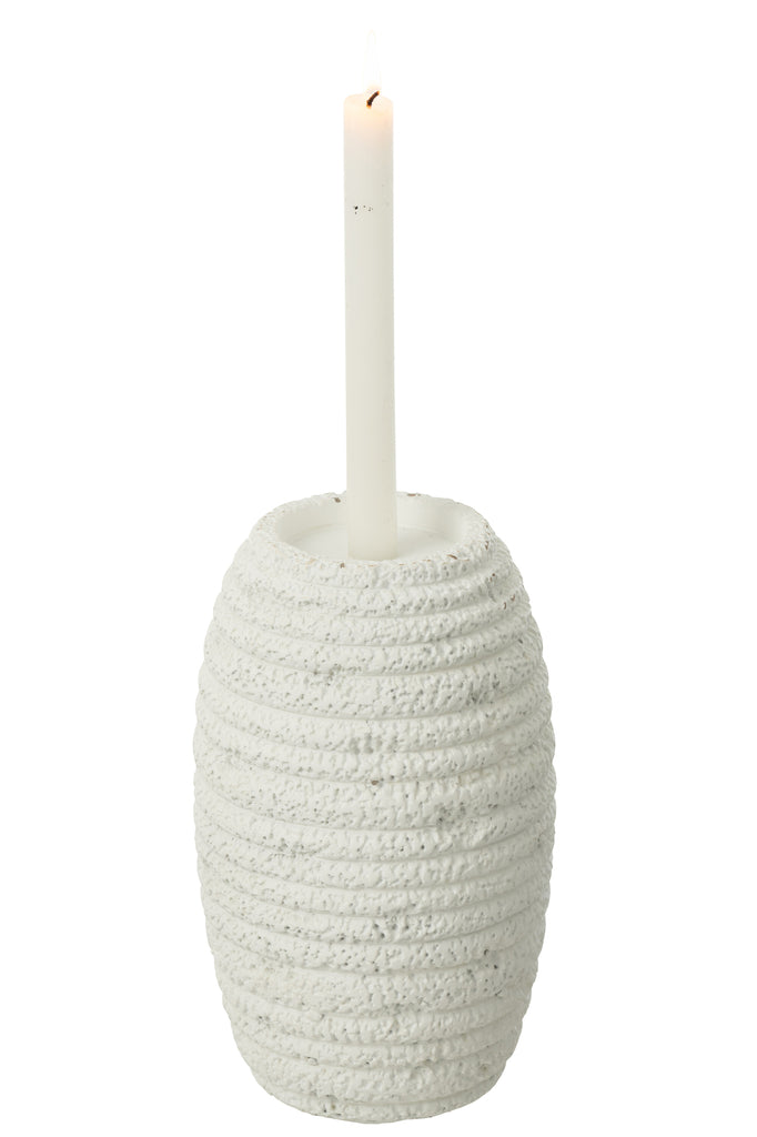 Candleholder Creta Narrow Cement White