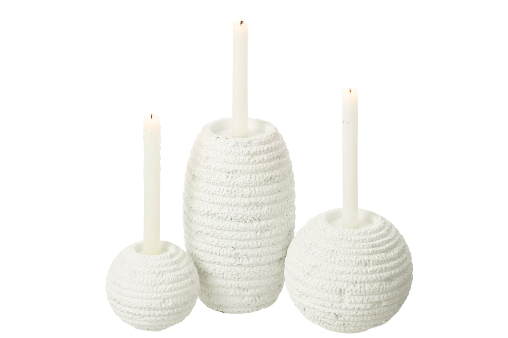 Candleholder Creta Narrow Cement White