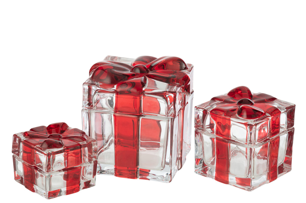 Candy Jar Giftbox Glas Rood Groot