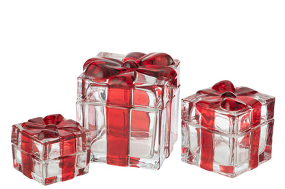 Candy Jar Giftbox Glas Rood Groot